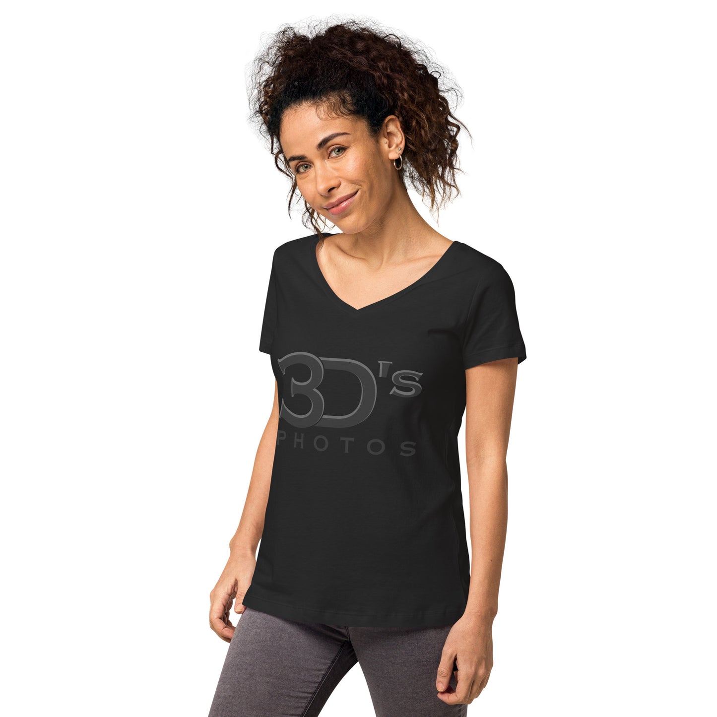 3D's Photos Women’s fitted v-neck t-shirt