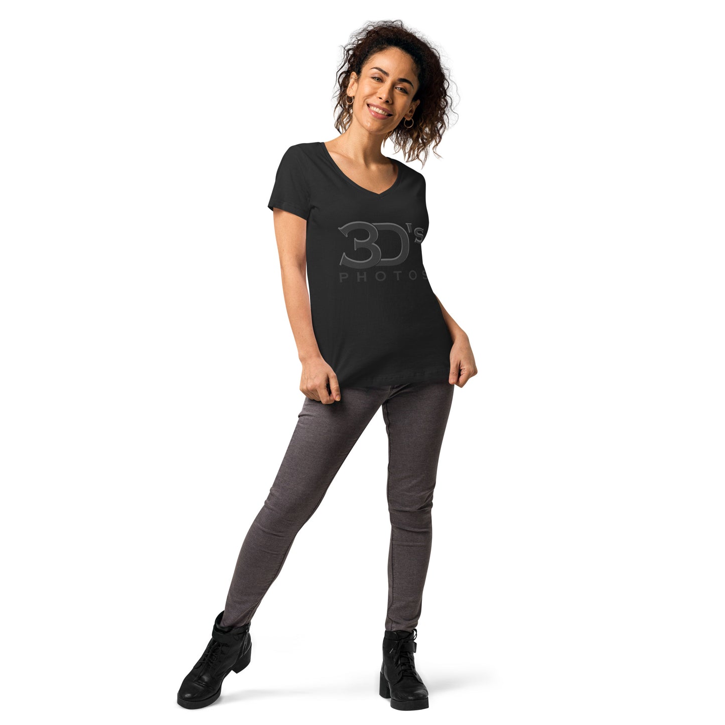 3D's Photos Women’s fitted v-neck t-shirt