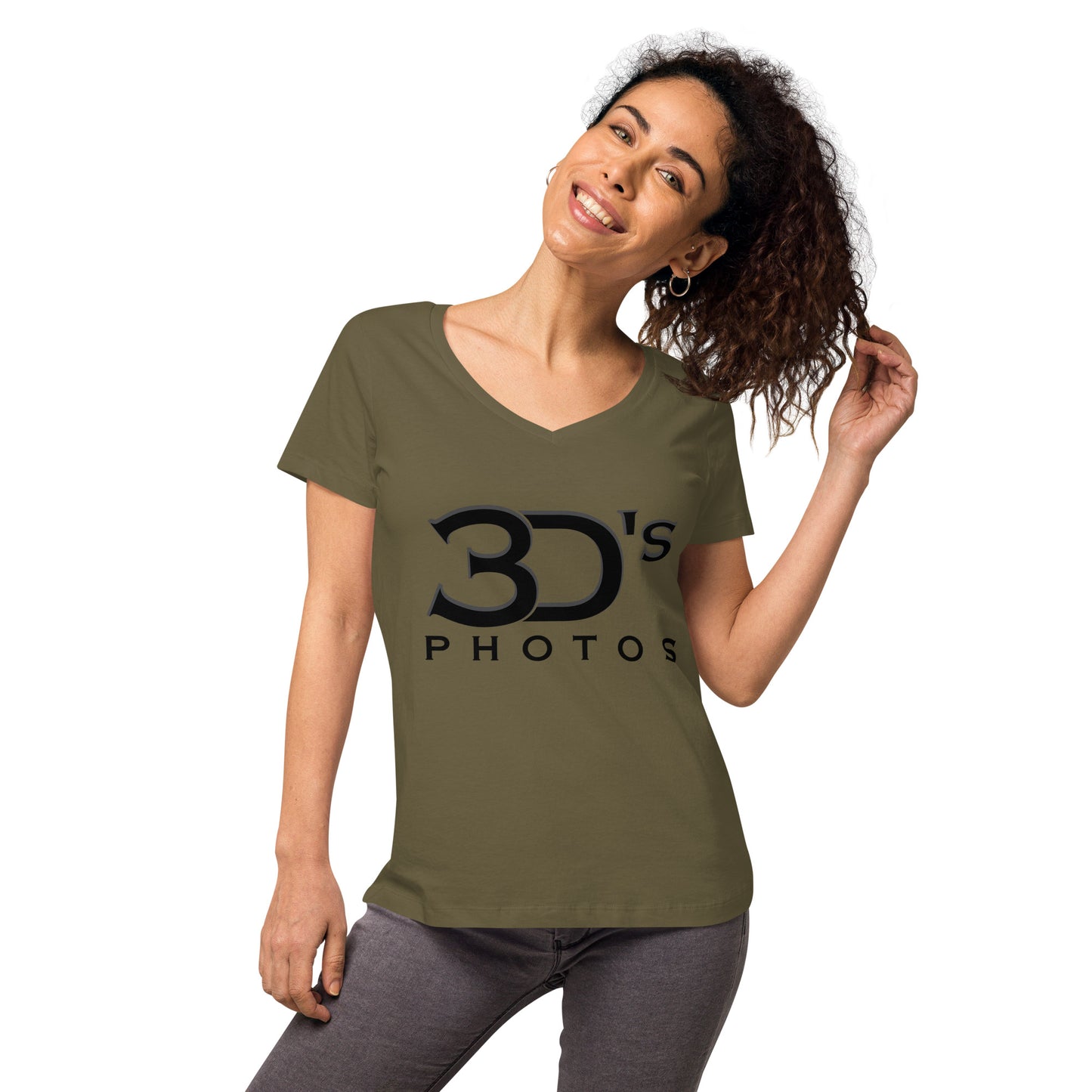3D's Photos Women’s fitted v-neck t-shirt