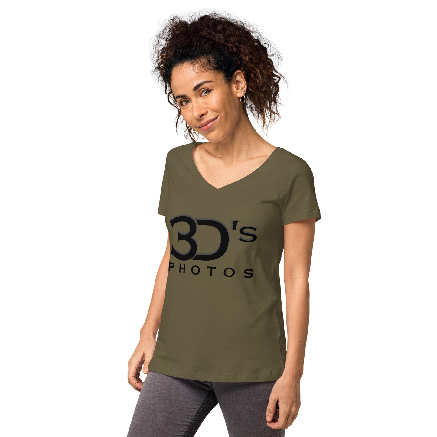 3D's Photos Women’s fitted v-neck t-shirt