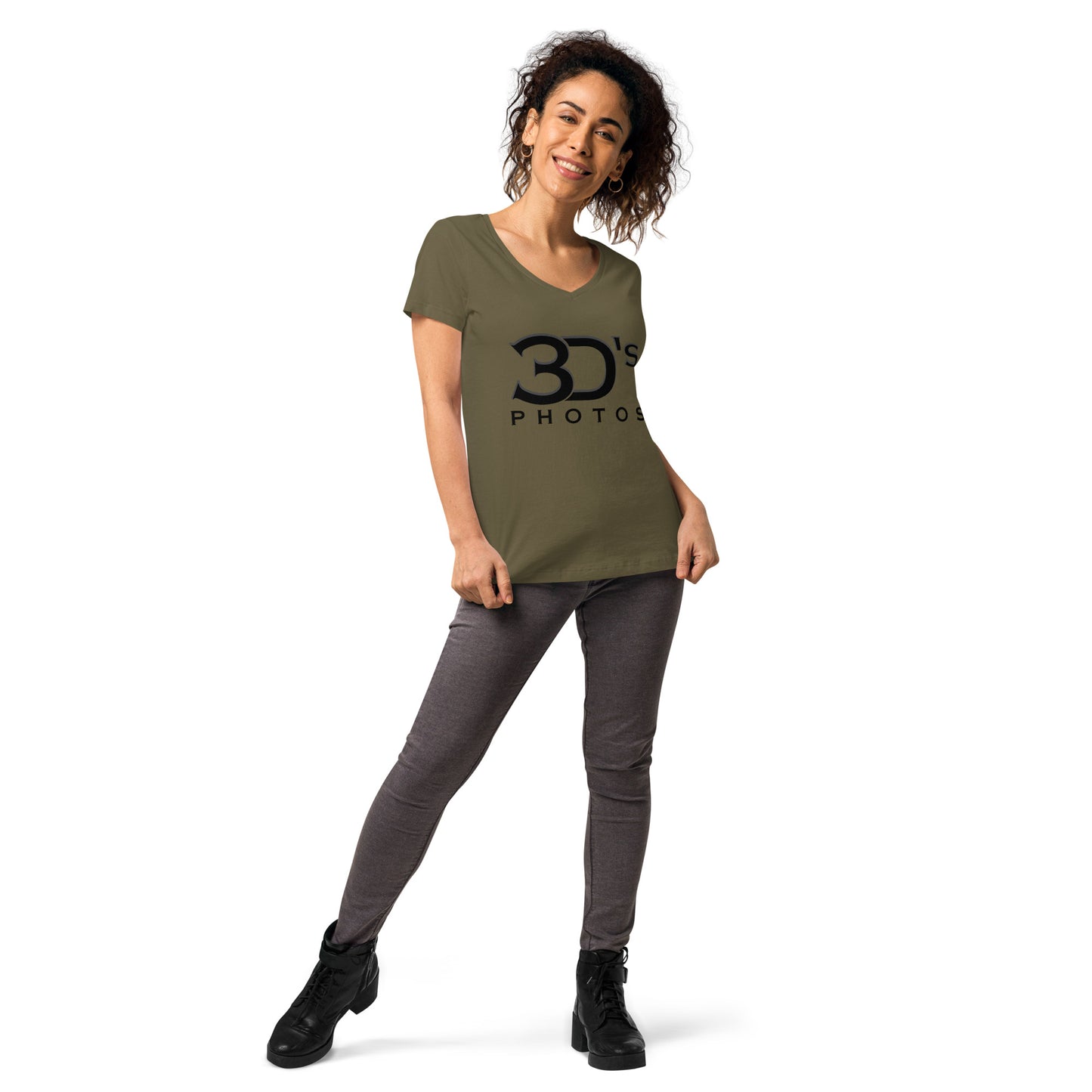 3D's Photos Women’s fitted v-neck t-shirt