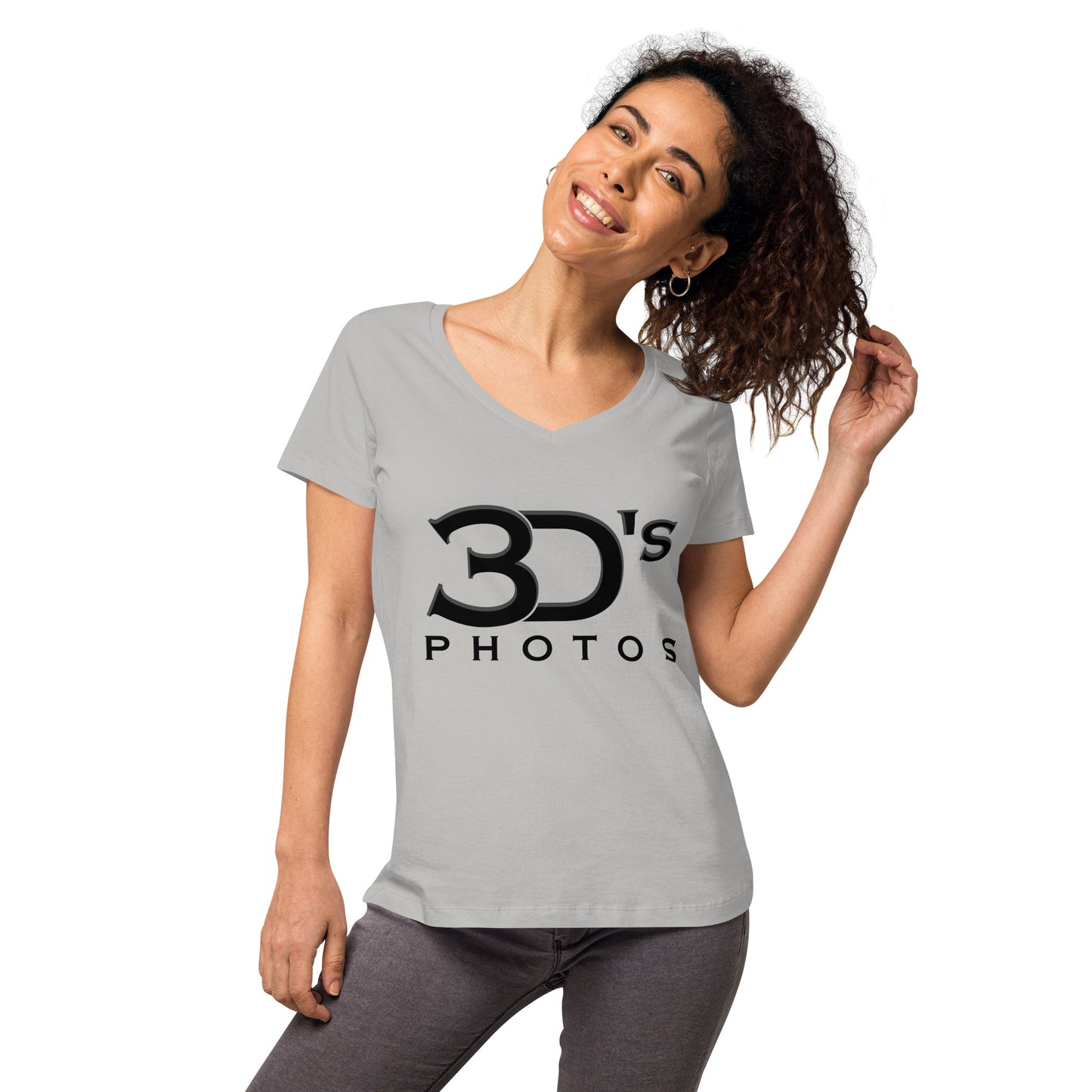 3D's Photos Women’s fitted v-neck t-shirt