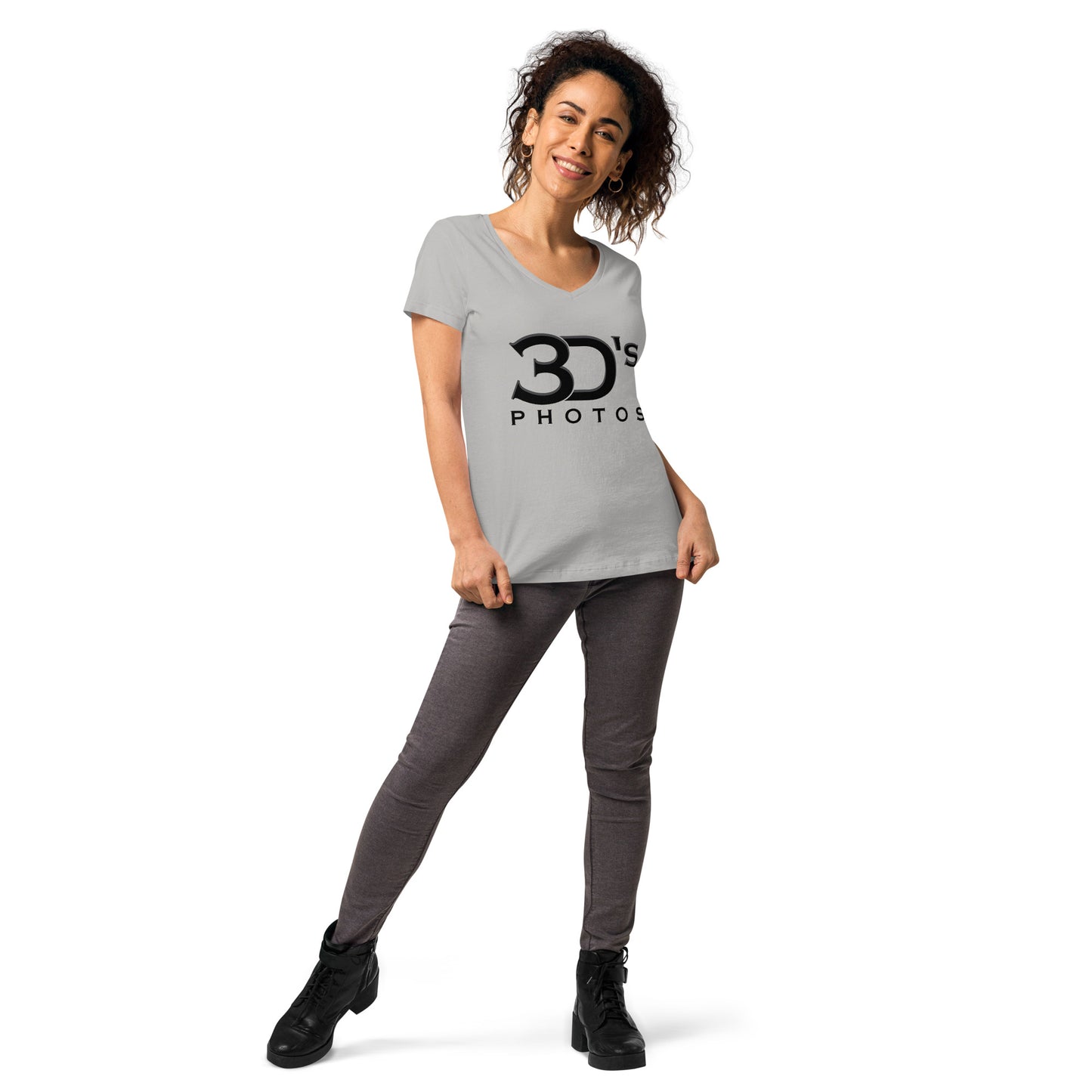 3D's Photos Women’s fitted v-neck t-shirt