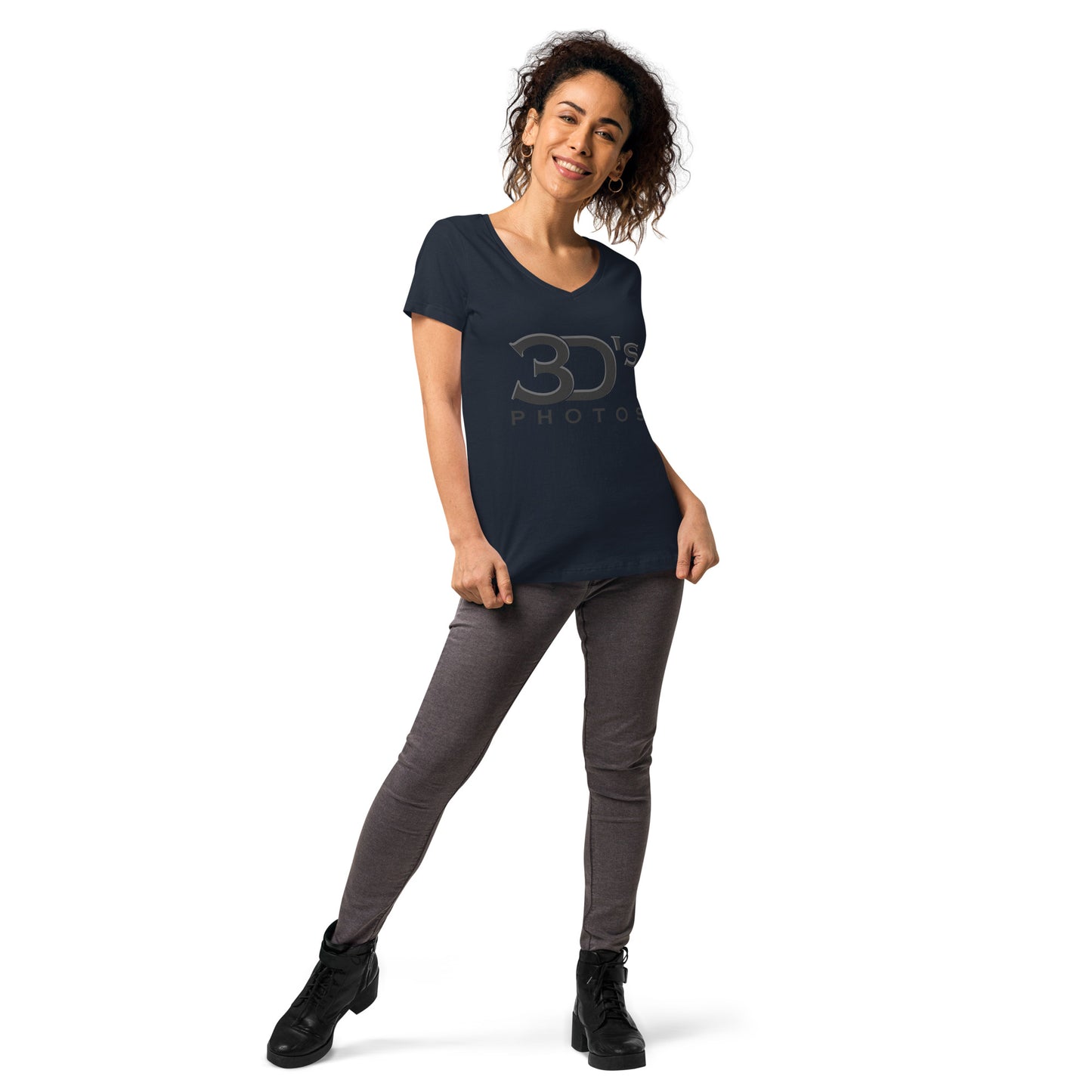 3D's Photos Women’s fitted v-neck t-shirt