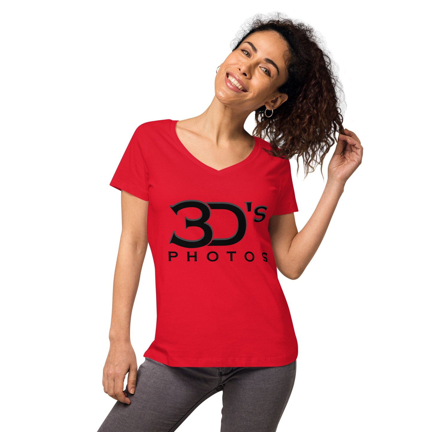 3D's Photos Women’s fitted v-neck t-shirt
