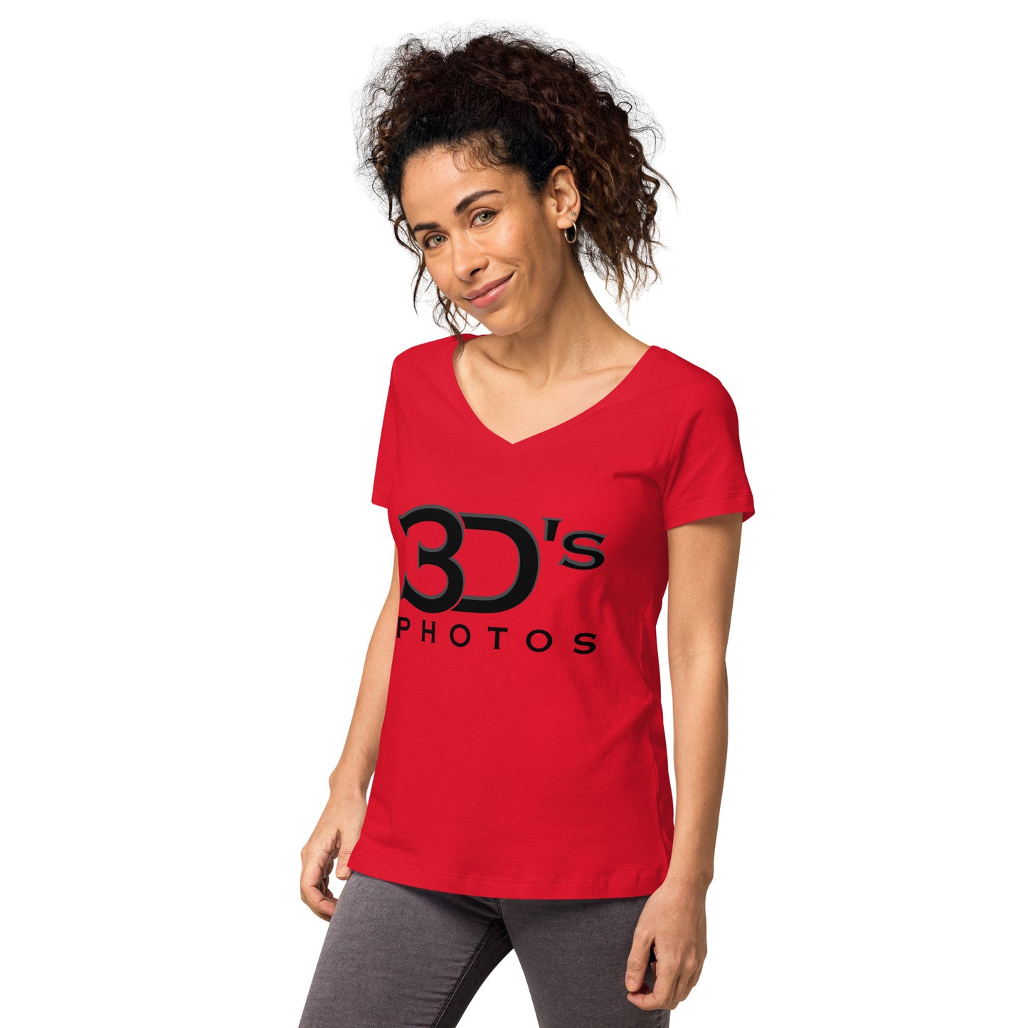 3D's Photos Women’s fitted v-neck t-shirt