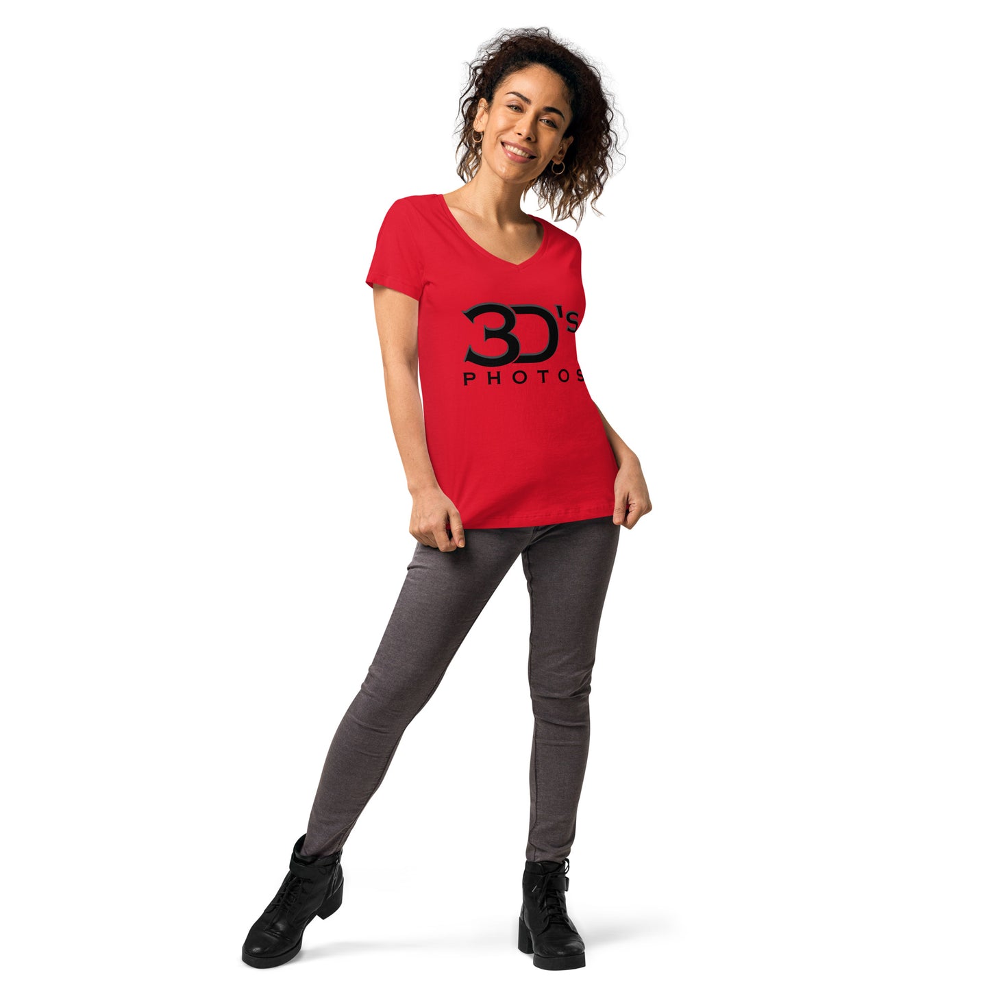 3D's Photos Women’s fitted v-neck t-shirt