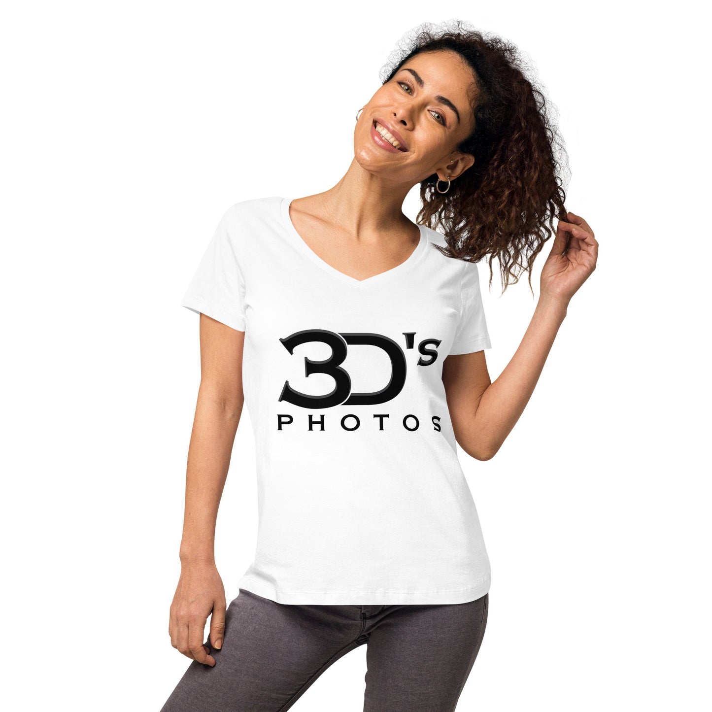 3D's Photos Women’s fitted v-neck t-shirt