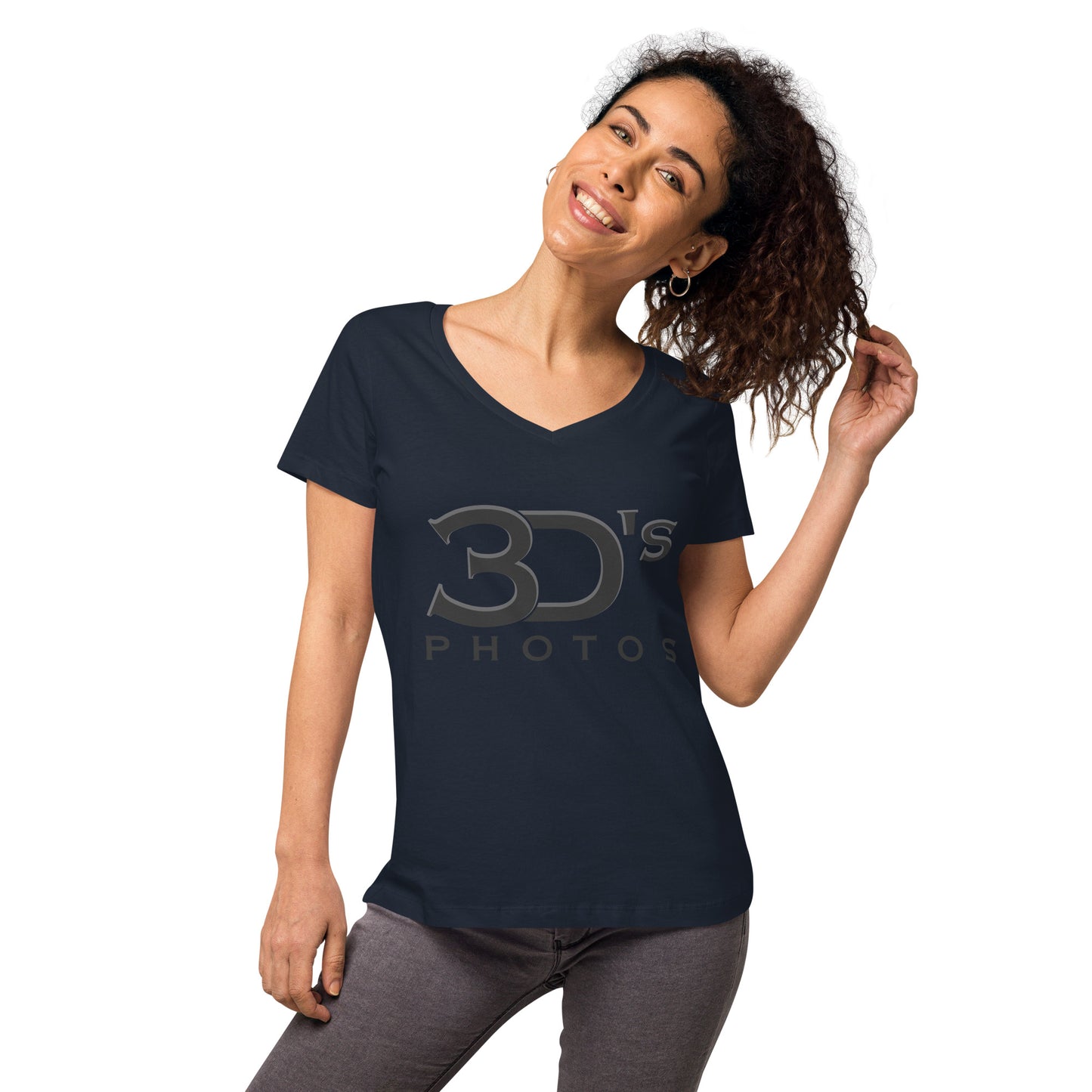 3D's Photos Women’s fitted v-neck t-shirt